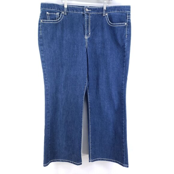 Nine West Womens Wide Leg Denim Jeans Size 24W Stretch Cotton Blend Blue - Picture 1 of 11